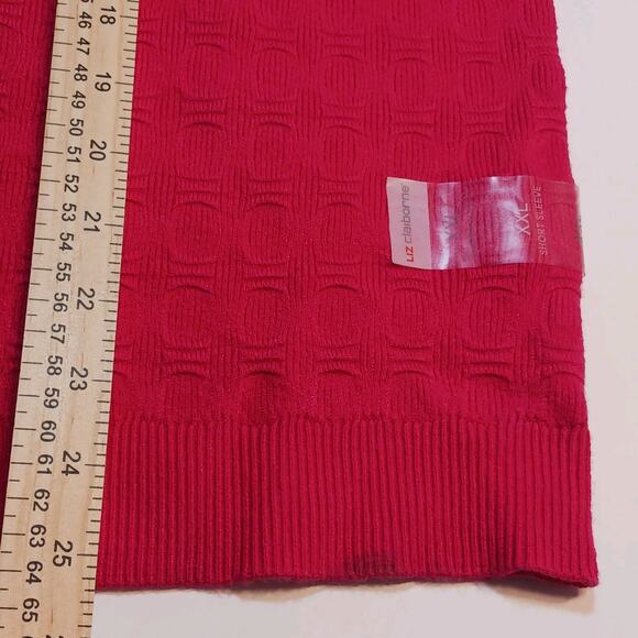 Liz Claiborne Sweater Women's XXL Dark Pink Rose Short Sleeve Lightweight NWT - Picture 9 of 10